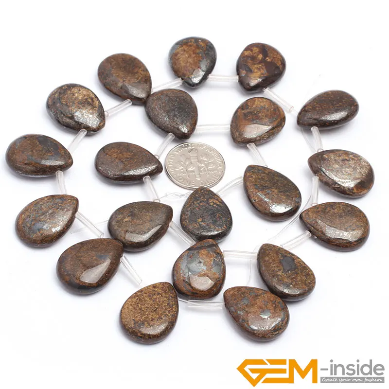 Natural Stone Bronzite Jaspers Teardrop Top-Drilled Bead For Jewelry Making Strand 15 Inch DIY Jewelry Bracelet Bead