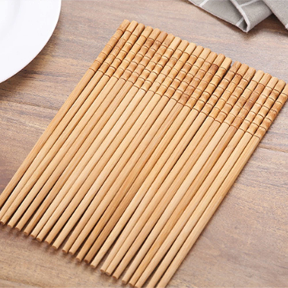 

10 Pairs Natural Bamboo Wood Chopsticks Healthy Chinese Carbonization Chop Sticks Reusable Kitchen Tableware Wholesale