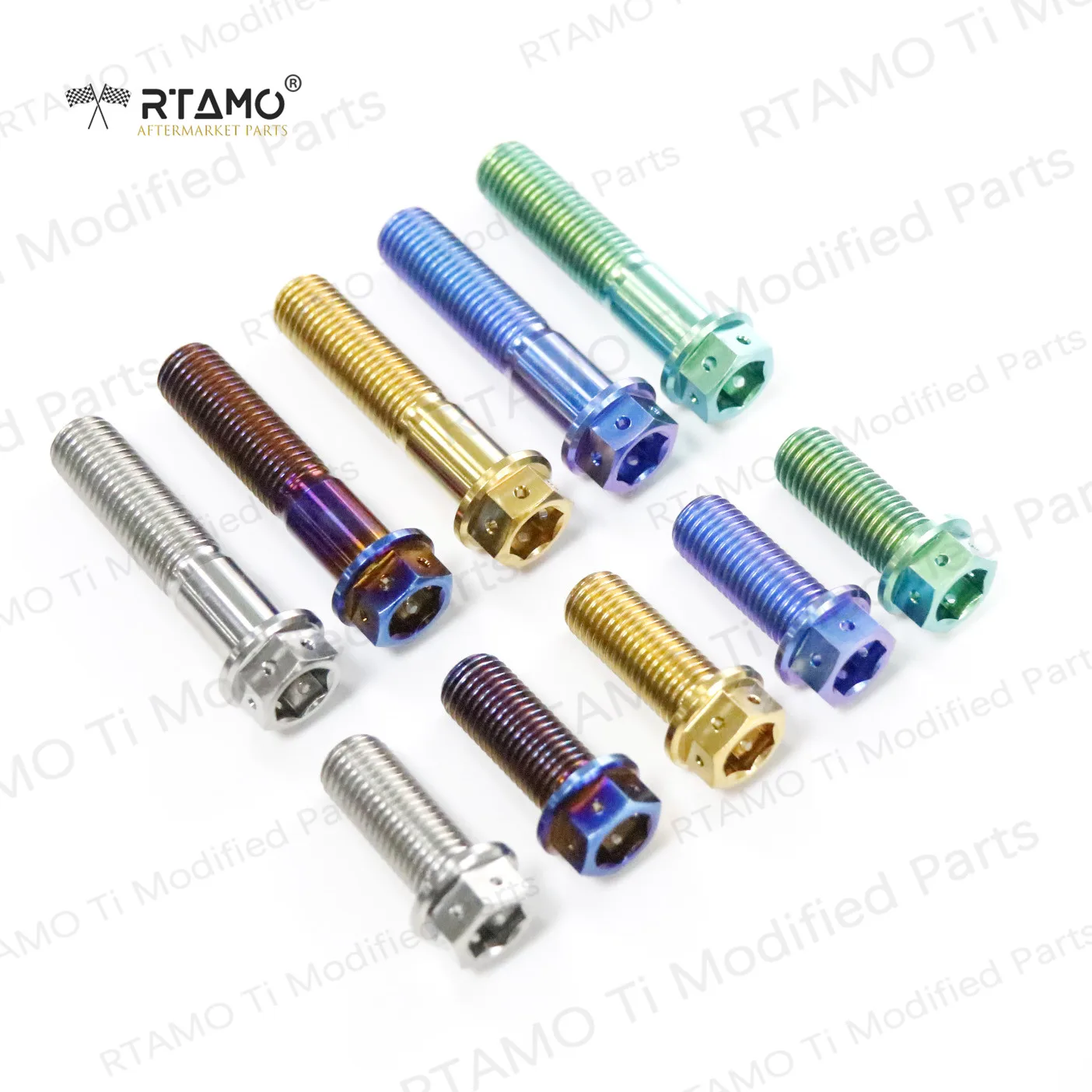 (1 Piece Pack) Titanium Bolts Hexagon and Flanged Head Race Spec Screws M10X1.25PX50/55/60/65/70/80/90/100mm