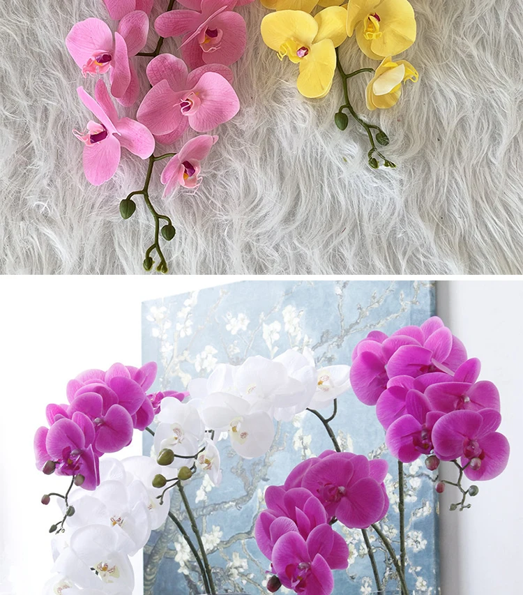 Konservierte Orchidee Phalaenopsis Strukturierte realistische Blumen Künstliche Blumen Familie Hochzeit Ornamente DIY Dekoration – Detail 8