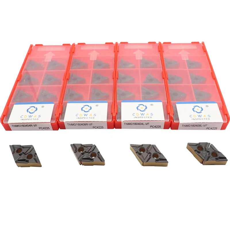 10 قطعة TNMG160404 TNMG160408 PC4225 اللونين كربيد عالية الجودة الخارجية تحول أداة CNC شفرات مخرطة القاطع أدوات