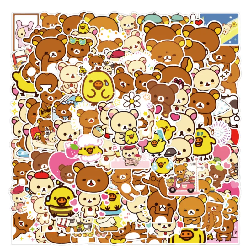 10/30/50/100pcs New Rilakkuma Diy Phone Snowboard Laptop Luggage Birthday Party Gift Fridge Guitar Graffiti Classic Stickers
