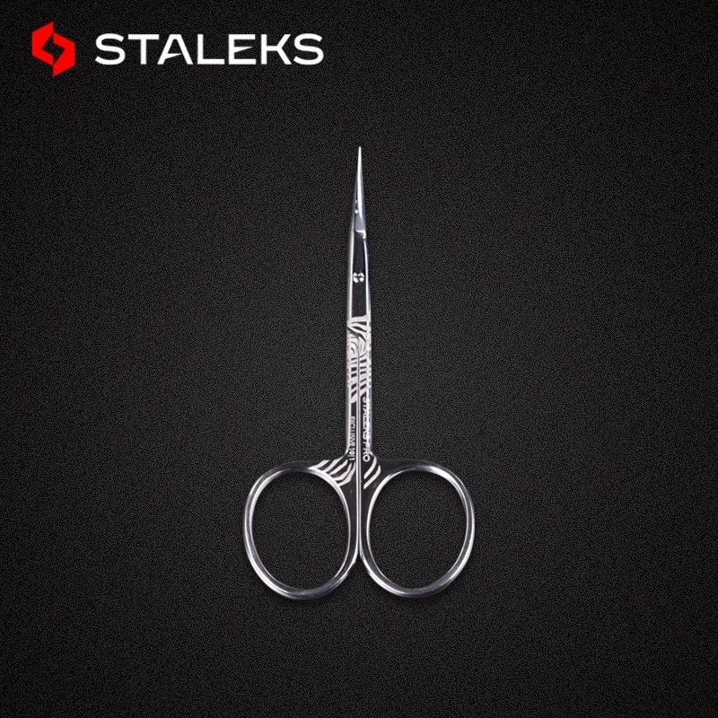 1pc STALEKS Stainless Steel SX-10-1 Eyebrow Scissors Precision Double Eyelid Sticker Scissor Elbow Barb Trimmer Nose Hair Tool