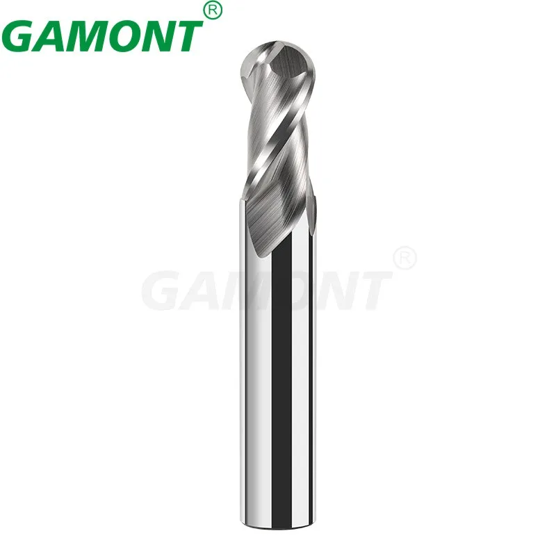 GAMONT HRC55 2-Flute Tungsten Steel Carbide For Aluminium Milling Cutter CNC Machinery Maching Special Ball End Endmill Tools