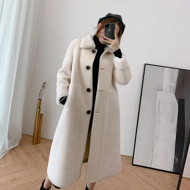 

Shearing Coat Real Sheep Winter Jacket for Women Clothes 2023 Korean Wool Fur Coats and Jackets Y096 KJ4054