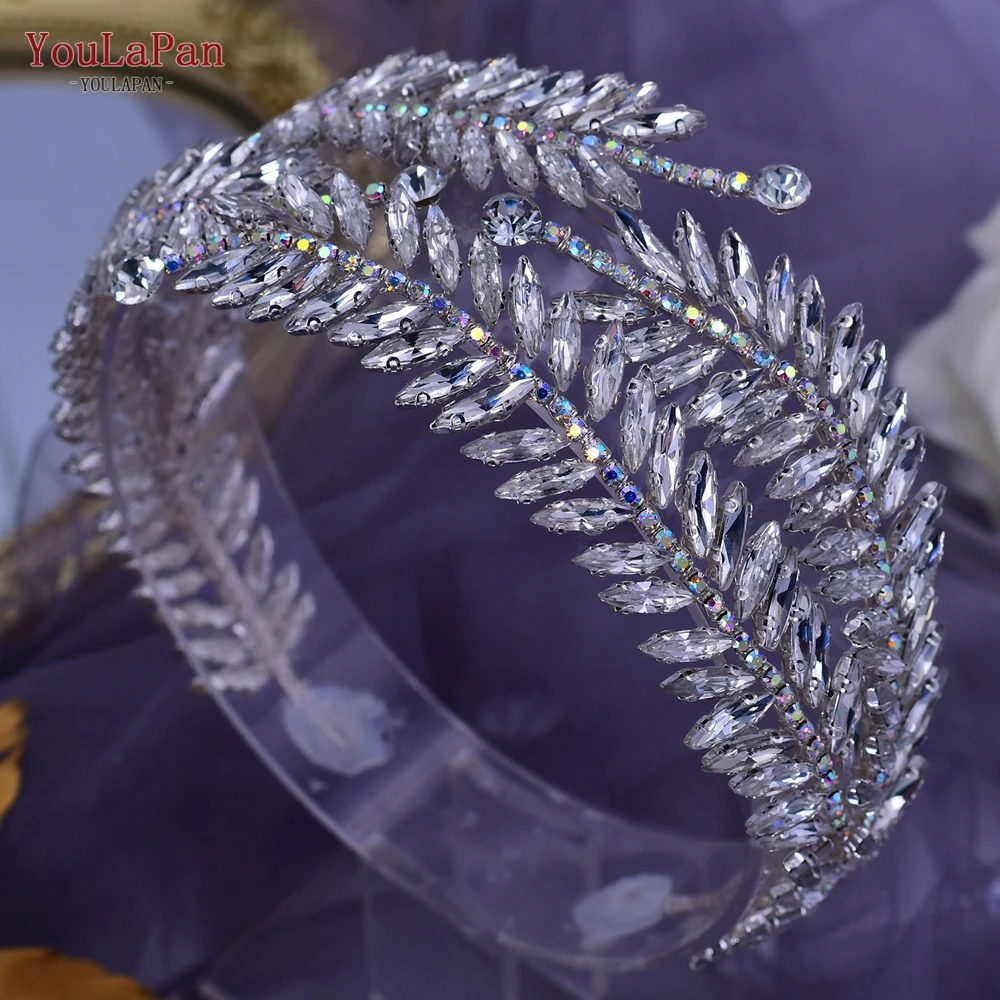 YouLaPan-Diadema nupcial de cristal para mujer, Tiara con diamantes de imitación, accesorios para el cabello de boda, corona de joyería para el cabello de banquete, HP419