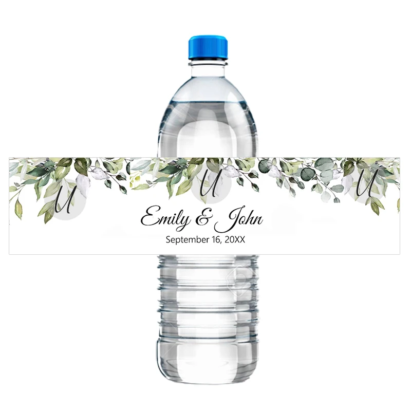 30pcs Custom Any Text Water Bottle Labels Personalize Bottle Label Stickers Customize Birthday Baptism Wedding Bar Mitzvah Decor