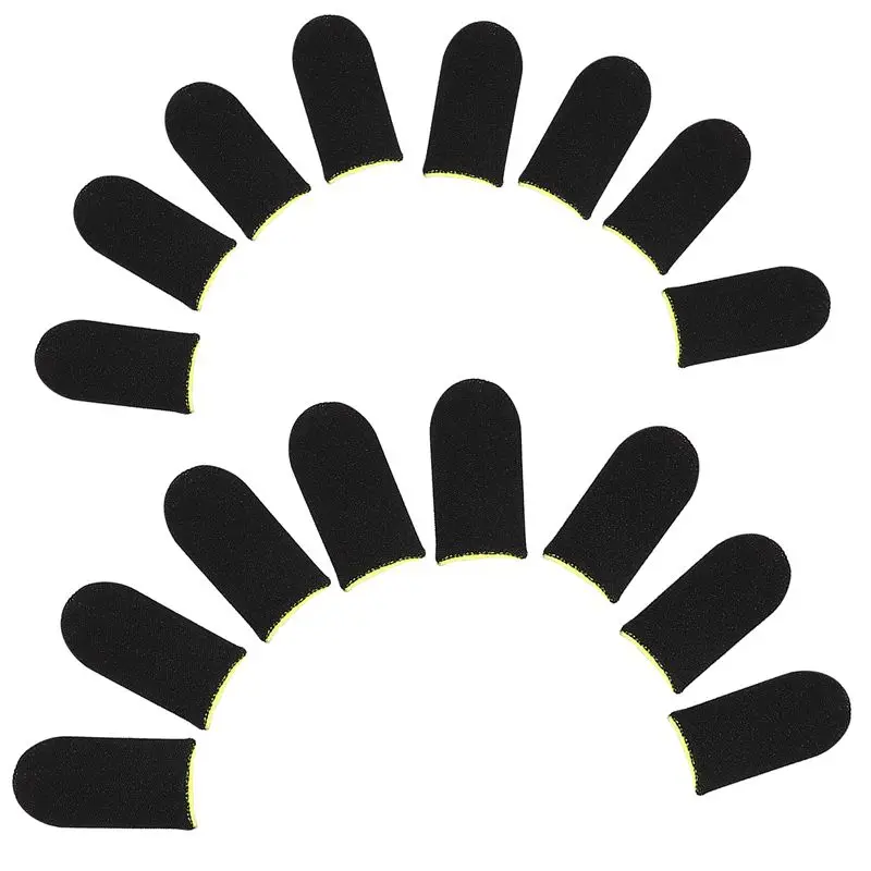 18-Pinคาร์บอนไฟเบอร์แขนสำหรับPUBG MobileเกมกดSnแขนสีดำสีเหลือง (16ชิ้น)