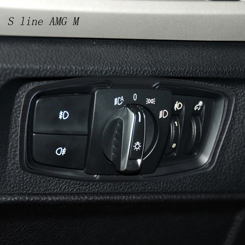 Car styling Carbon fiber Headlight Switch Buttons frame covers Stickers Trim For BMW 1 series F20 F21 interior Auto accessories view 6