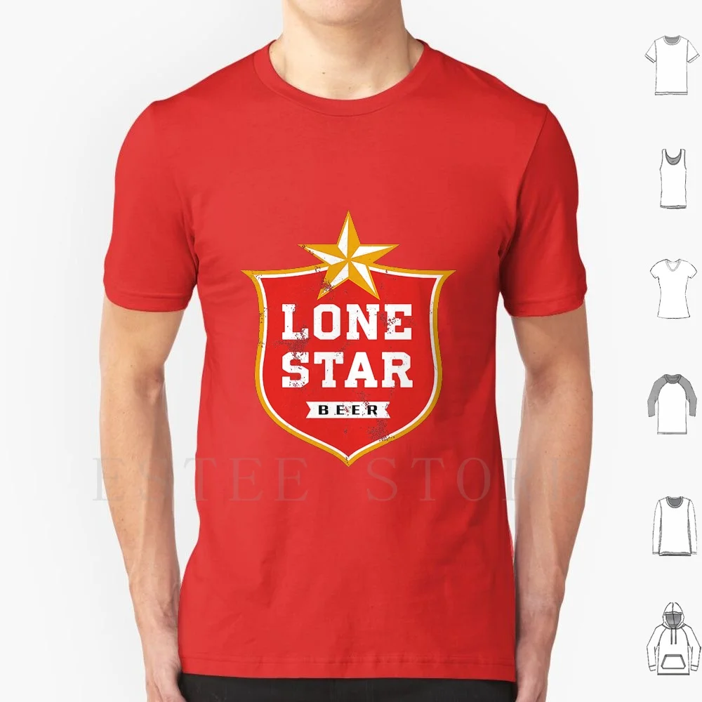 Lone Star T Shirt DIY Big Size 100% Cotton Texas Beer Booze Brewery Drink Drinking Lone Star Lone Star Beer Lone Star State San