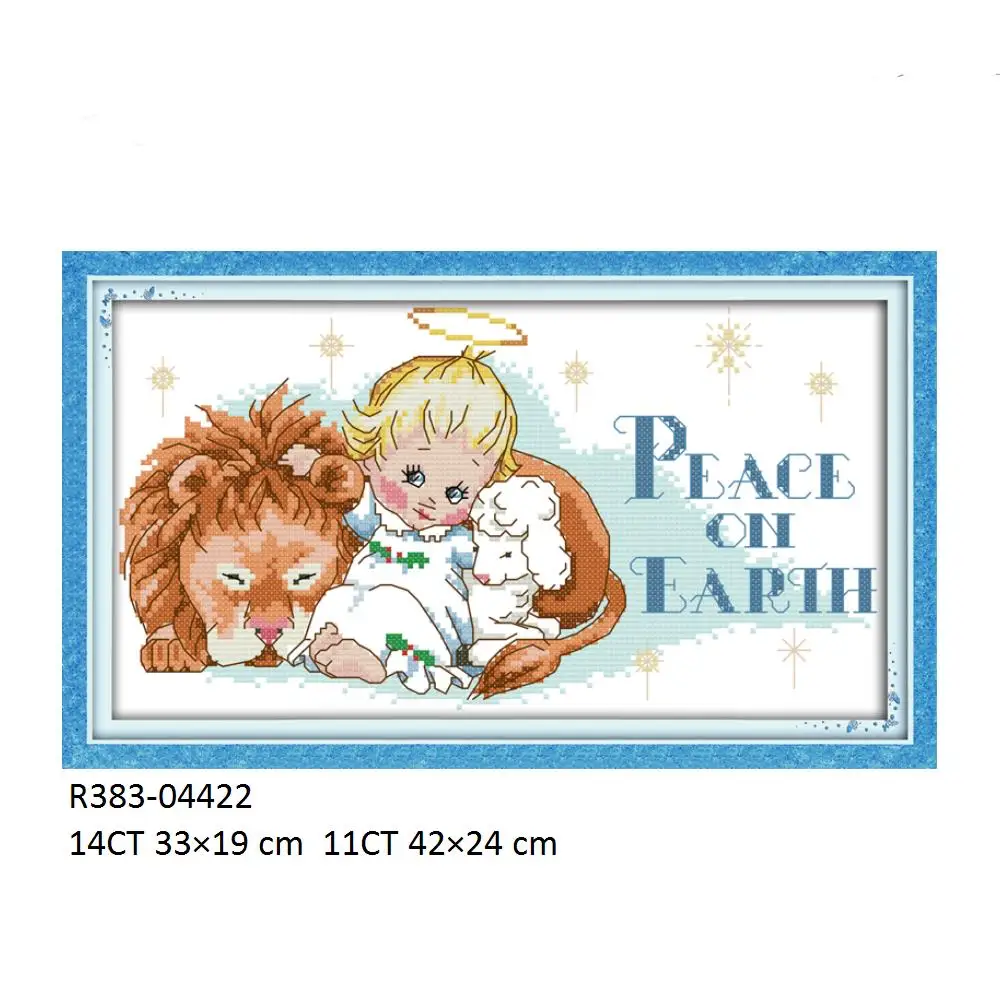 Joy Sunday R369R370R379R382R383 Counted and Stamped Home Decor Girl Dog and Baby Pray Beside the Bed Holly Angel Cross Stitch