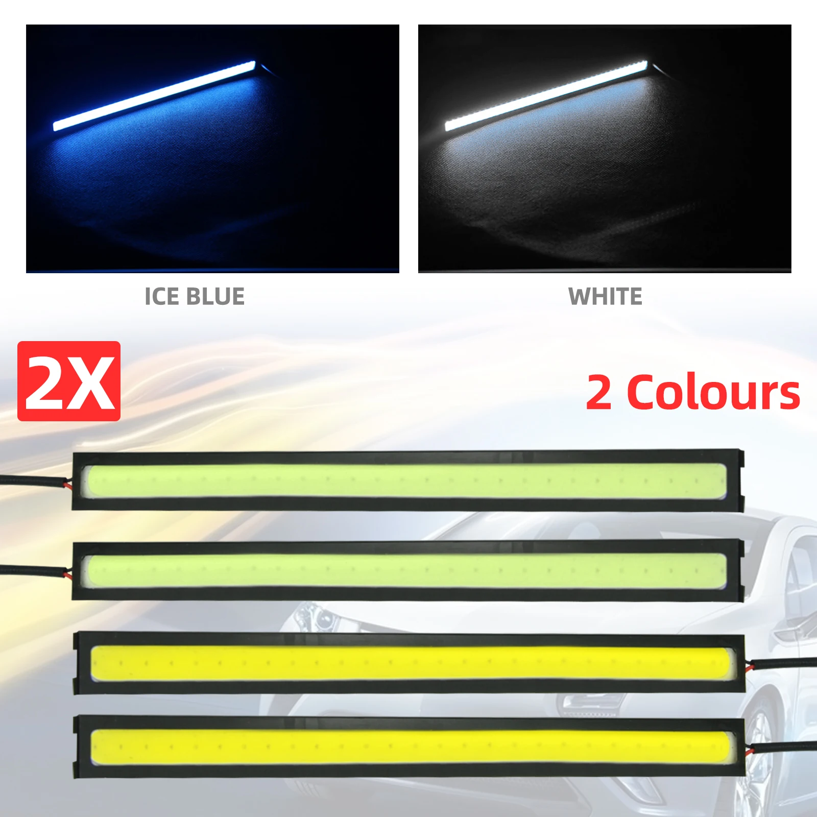 2pcs 17cm Universal Daytime Running Light Car COB DRL LED Strip Light External Lights Auto Waterproof Car Styling Led DRL Lamp