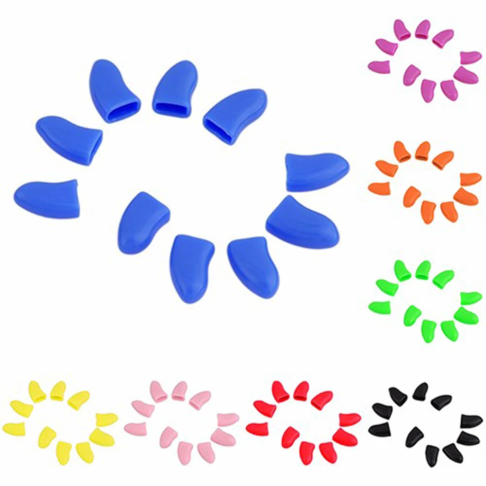 New 20pcs Cute Silicone Soft Cat Nail Caps / Cat Paw Claw / With Arc Pet Nail Protector/Cat Nail Cover With Free Glue Applictor