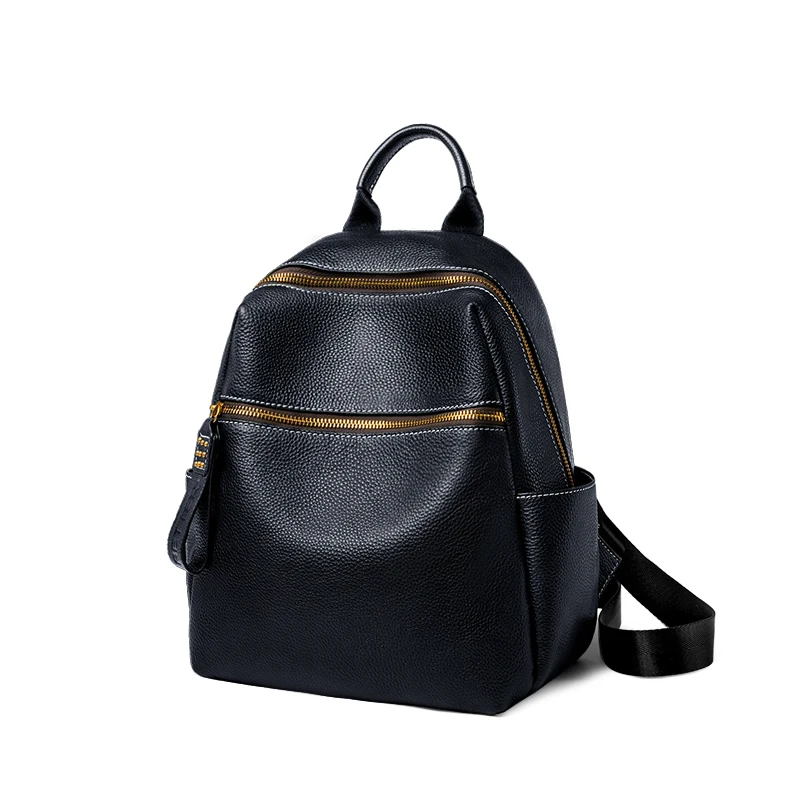 Imagem -03 - Zooler-mochila de Couro Genuíno para as Mulheres Bolsas de Viagem de Couro Real Estilo de Pele Suave Bolsas de Escola Femininos Originais My113