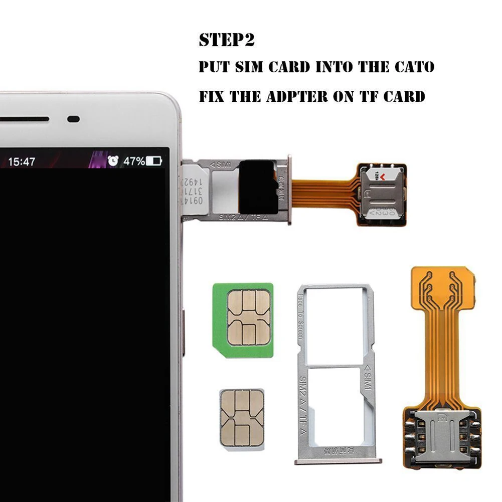 Double Dual SIM Card Adapter for Android Extender 2 Nano Micro SIM Adapter for Redmi for Phone