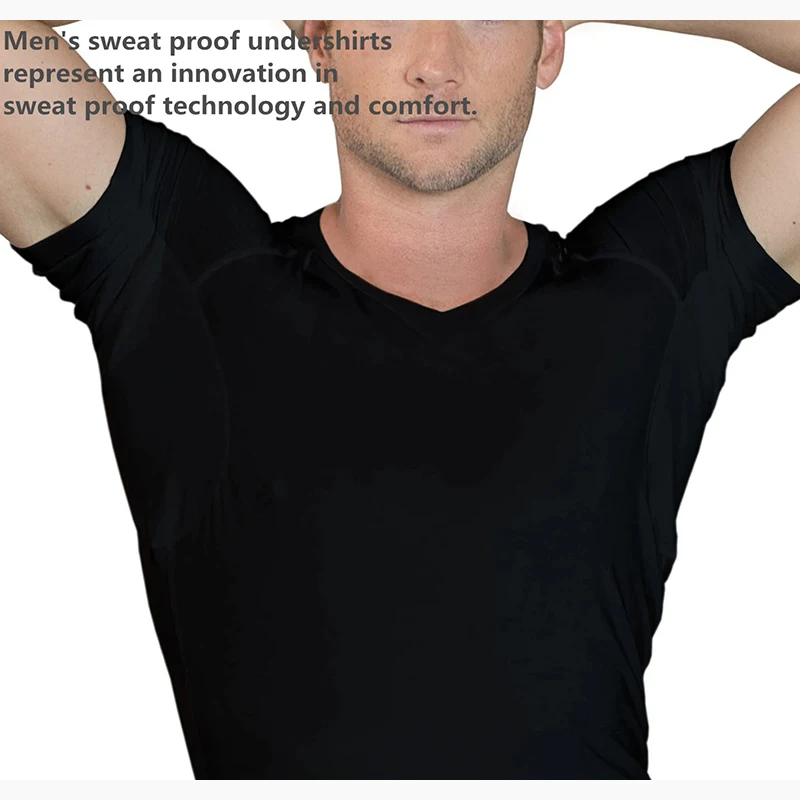 WESPROJECT Men Lancin Modal Sweatproof Anti  T Shirt Against Underarm Sweat Proof  Slim Fit V Neck T-Shirt