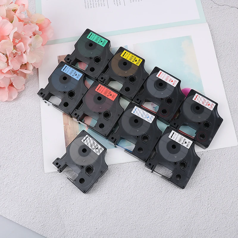 1PCS Compatible For DYMO 12mm D1 Black On Colors Label Tape 1/2'' LabelManager Refill