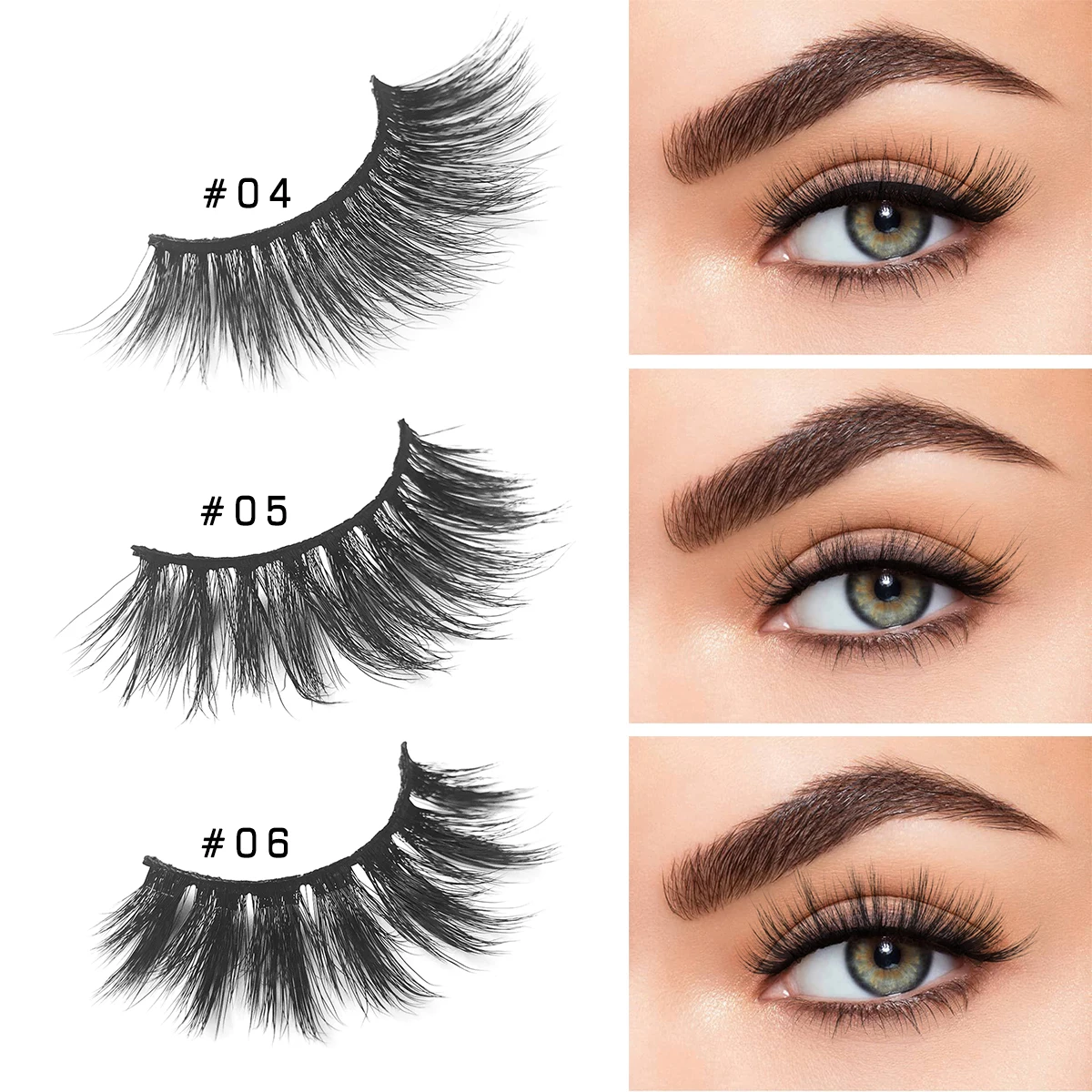 Wholesale 10/20/50 Pairs 3D Mink Natural Dramatic False Eye Lashes Makeup Wispy Faux Long Strip Fake Eyelashes Supplies