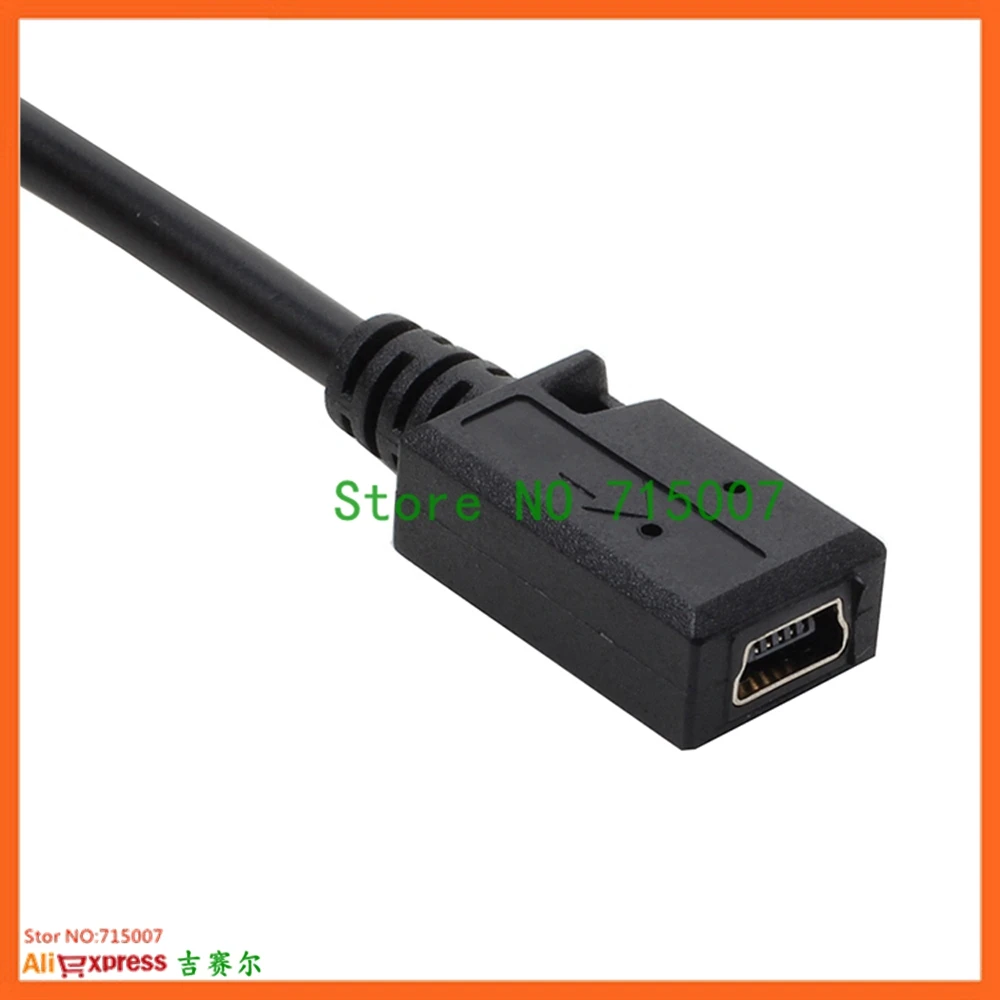 Mini USB 2.0 5Pin GPS Up &DO & Left & Right Stecker auf Buchse Verlängerungskabel für Fahrtenschreiber 25CM Schwarz