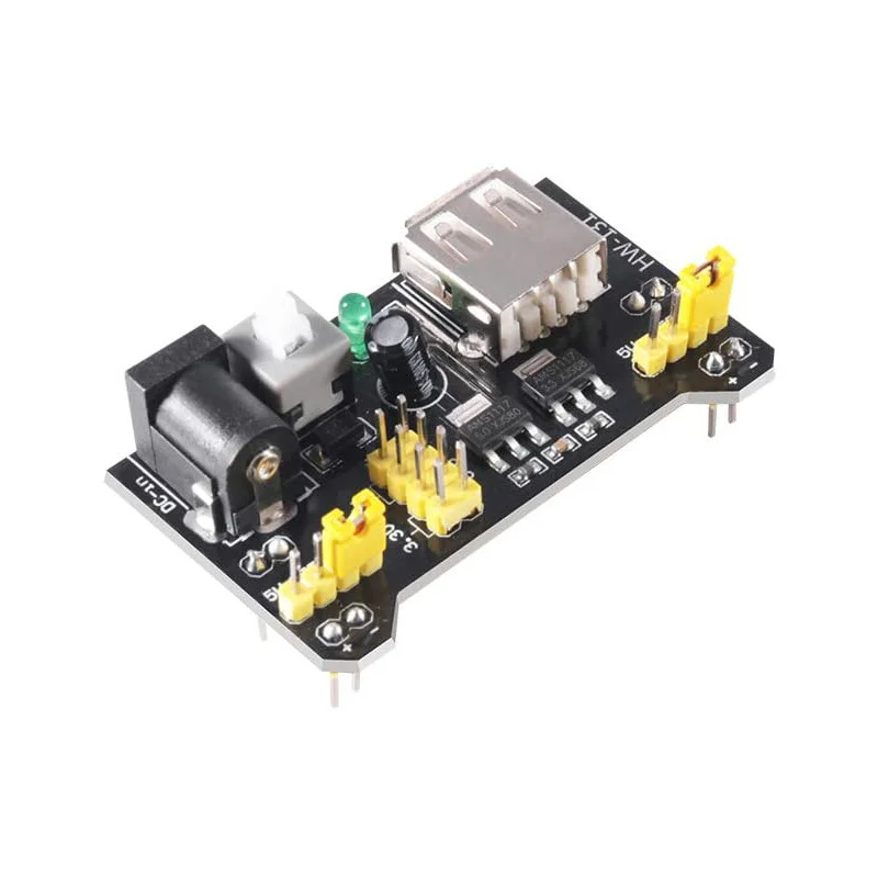 Module d'alimentation pour planche à pain MB102 et pince de batterie 9v avec prise cc mâle 2.1mm X 5.5mm, Kit d'assortiment pour Arduino 4 pièces/lot