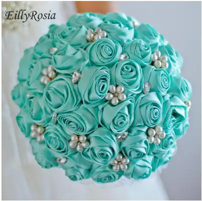 EillyRosia – Bouquet de mariée violet, fleurs de mariage, perles, cristaux, bijoux, rouge, bleu, corail, broche de couleur personnalisée, nouveau