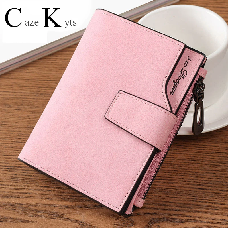 

New ladies short wallet female zipper buckle wallet card bag fashion simple fresh large capacity wallet free shipping