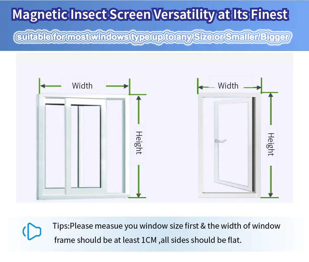 Invisible Fly Mosquito Screen Net Mesh, Custom Made DIY Magnetic Window Screen fit windows Removable&Washable