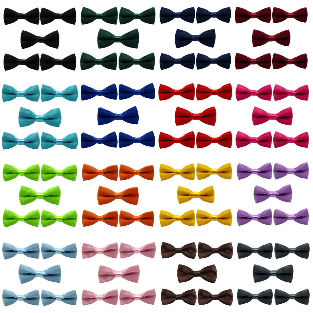 5 PCS Kids Toddler Pre-tied Bow Tie School Party Baby Boys Solid Color Bowties BWTYY1005