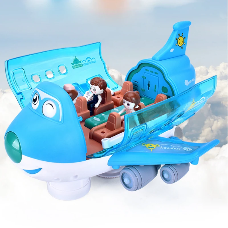 

2022 Deformation Music Simulation Track Inertia Children's Toy Aircraft Large Size Passenger Plane Kids Airliner Toy Car