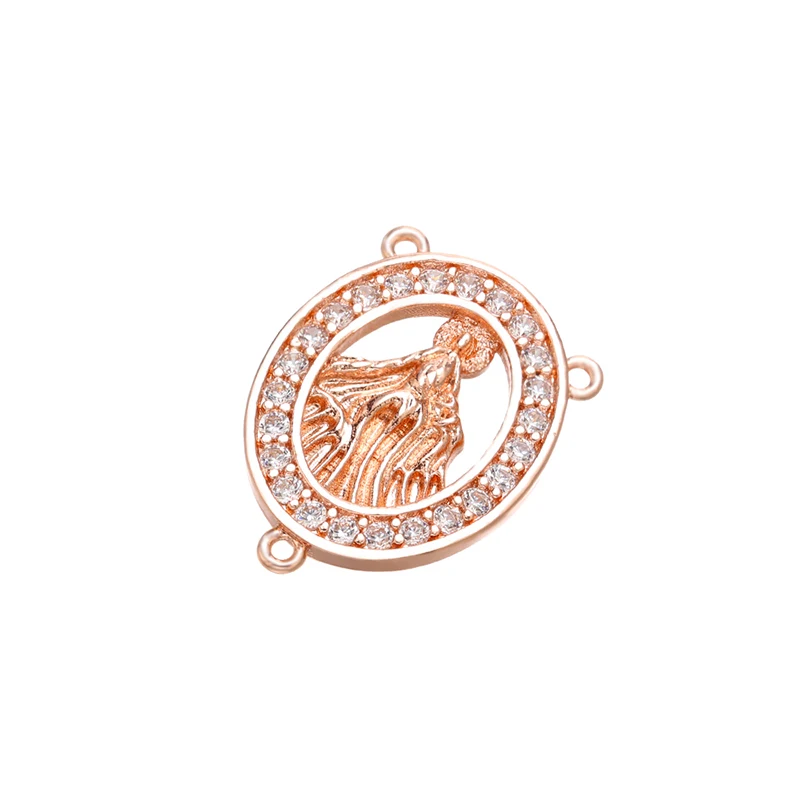 ZUHKOU 16x22mm Delicate crystal statue necklace pendant Connector for women DIY necklace jewelry Accessories making model: VD658
