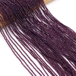 Beads 2mm Faceted Natural Semi-Precious Stones Spinel Purple Loose Bead for Women Girl Jewelry Making DIY Bracelet Necklace 38cm