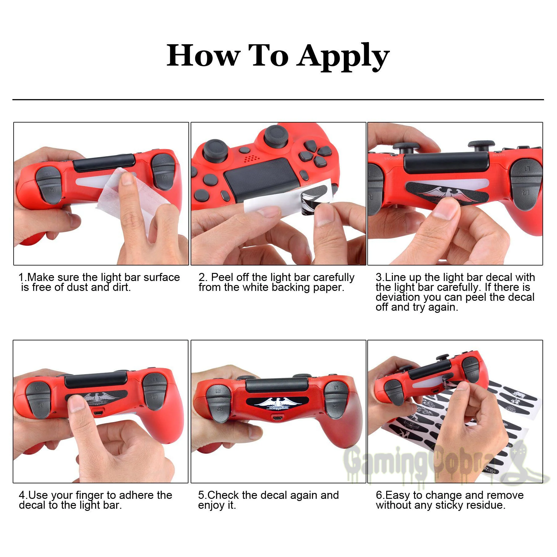 EXtremeRate-PS4 게임 컨트롤러용 라이트 바 스킨 랩 스티커, 30 개, 다양한 스타일