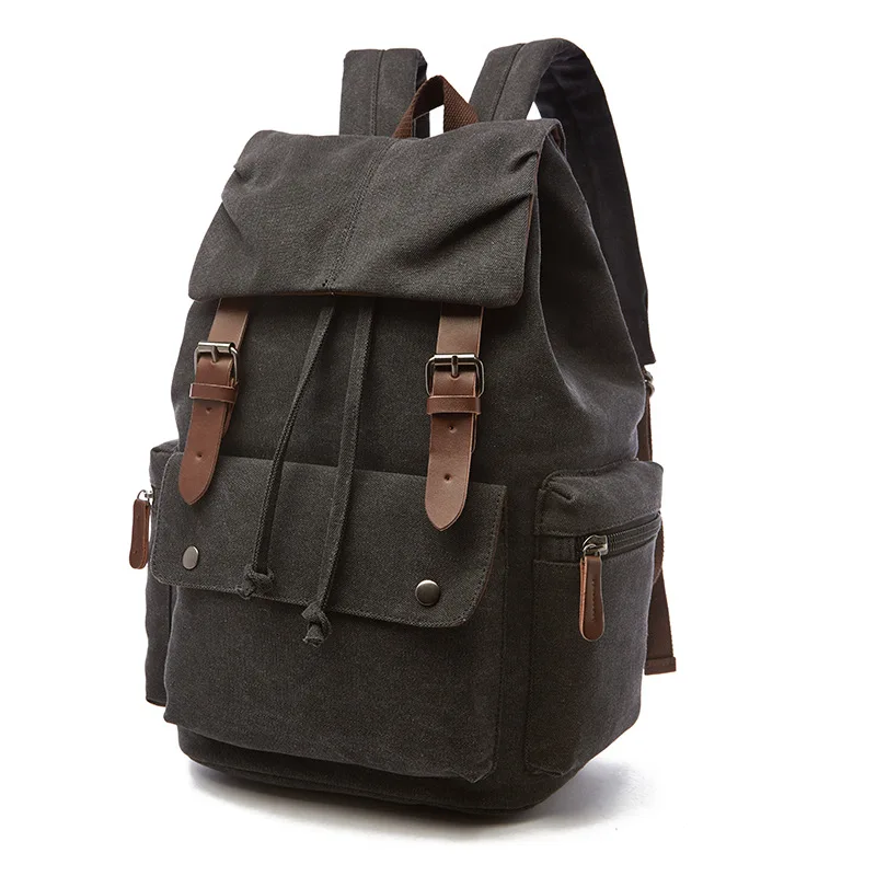 2024 New fashion men\'s backpack vintage canvas backpack school bag men\'s travel bags large capacity backpack