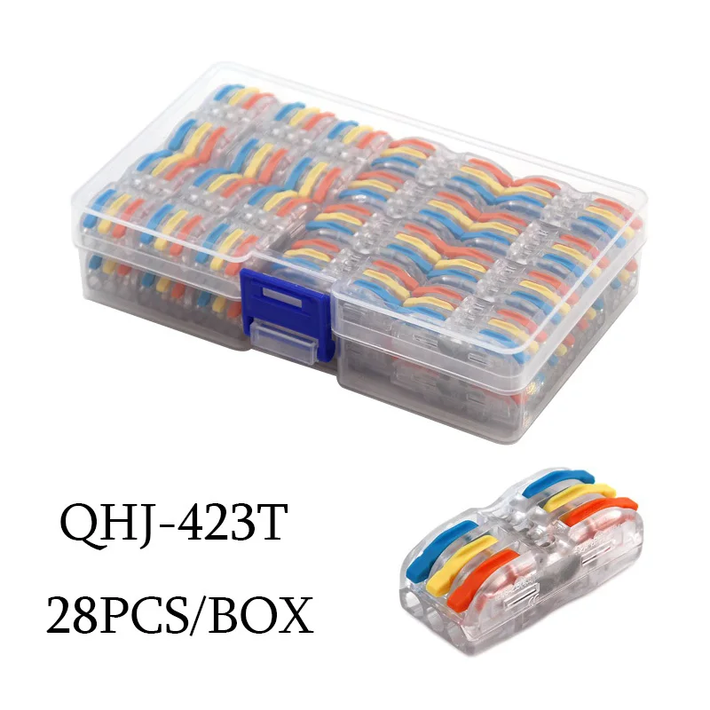 Mini-draad elektrische connector Boxed 222 LED-stripverlichting Snelle connectoren Universele compacte geleider Insteekklemmenblokken