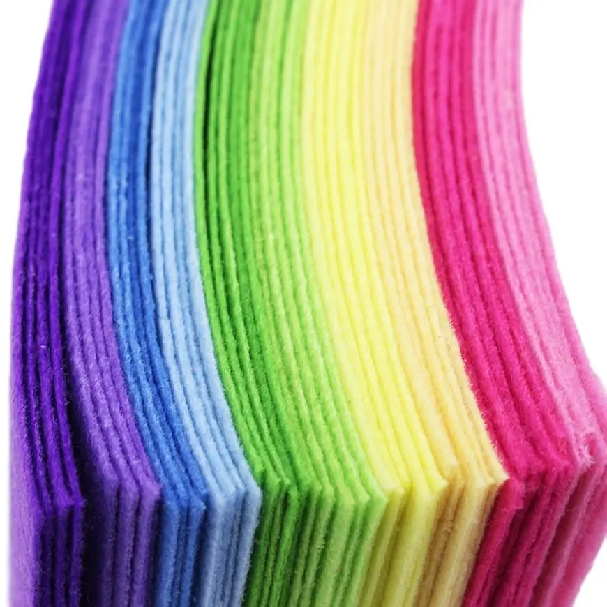 CMCYILING 40 шт./лот 10 см x 15 см Радужная фетровая ткань толщиной 1 мм полиэфирная ткань для рукоделия скрапбук