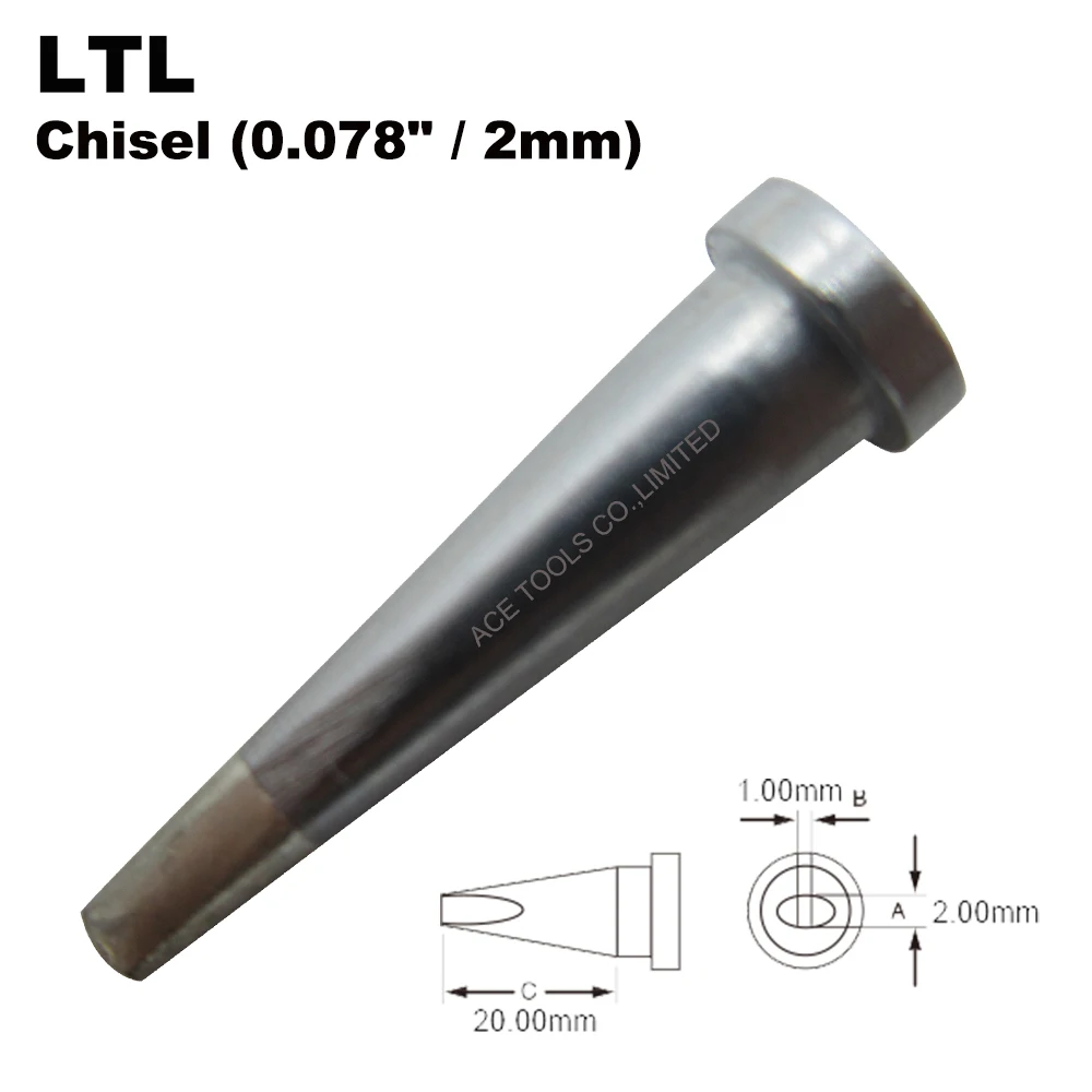 

LTL Chisel 2mm Soldering Tip for WELLER WP80 WSP80 WSFP8 WD1000 WD2000 WSD81 WS81 WSF81D8 WS81D5 Handle Iron Pencil Welding Bit