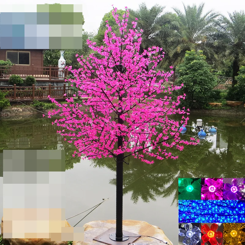 1.5M 1.8M LED Crystal Cherry Blossom Tree Lights Christmas New Year Luminaria Decorative Lamp Landscape Outdoor Lighting  xmas