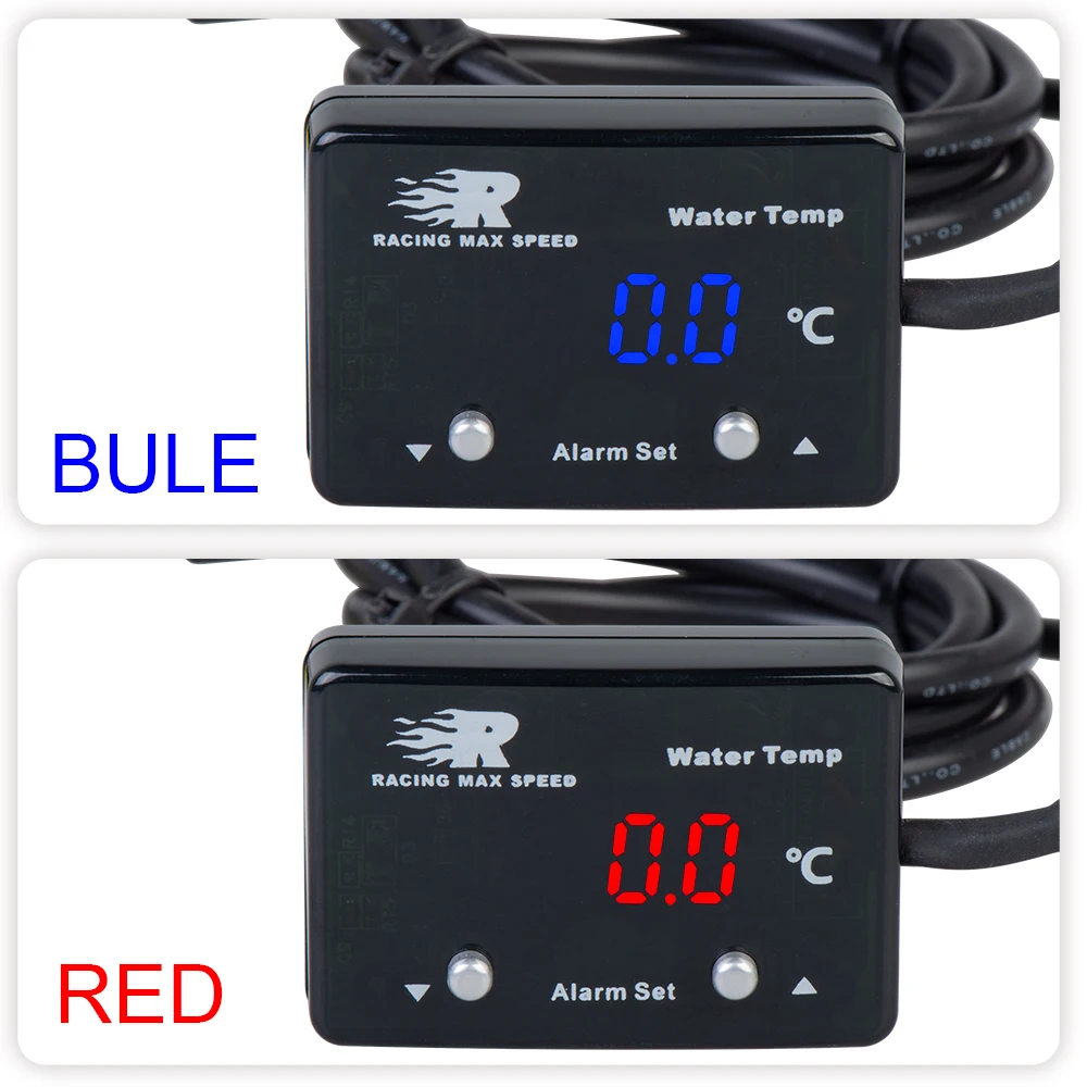 Universal Square 12v Auto Water Temperature Meter 0~100 Skyline WRX Evo MPS Car Water Temp Gauge with 1/8 npt sensor