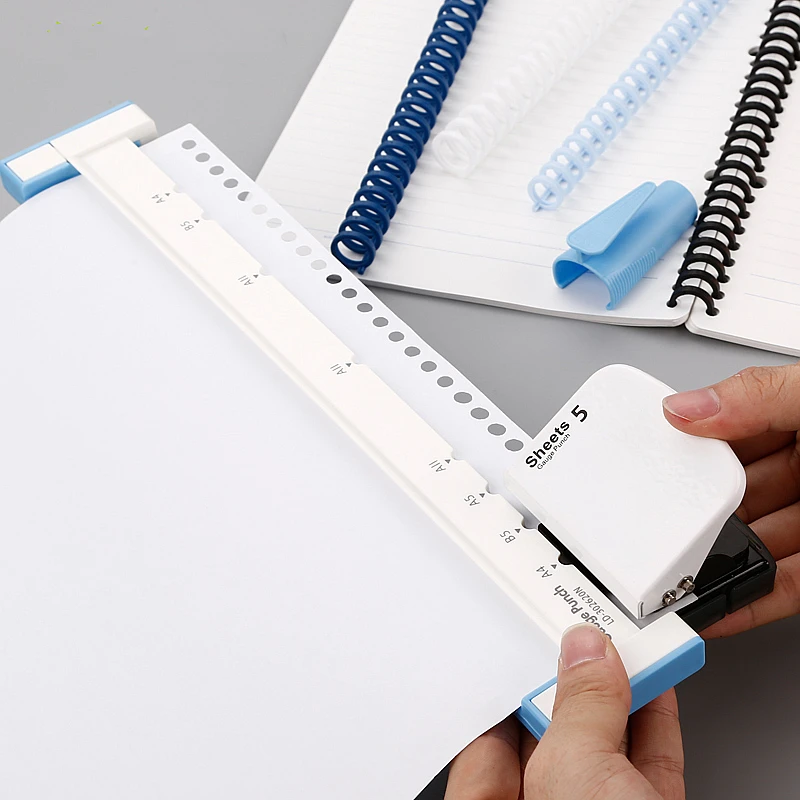Multifunctional A4paper 30 hole puncher B5 26 hole multi hole puncher Ruler punch 20-hole binding clip Loose-leaf punch Embosser image 3