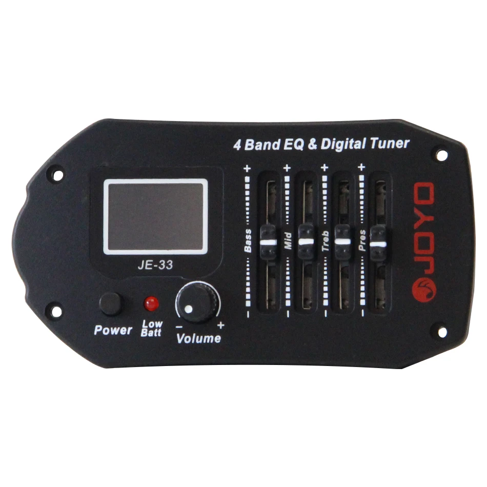 JE-33 4 Band EQ with Tuner Low Battery Light Porcelain Pickup Guitar Pick Holder