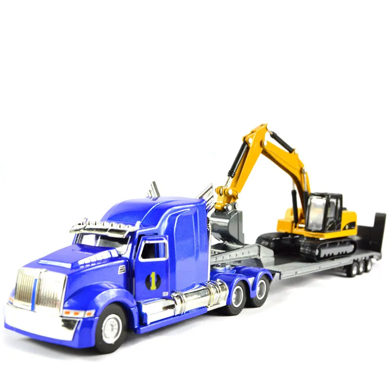 Exquisite engineering car gift,1:50 transport truck/excavator alloy model,simulation sliding educational toys,free shipping