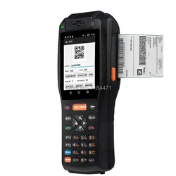 Escáner de código de barras láser, Terminal de mano industrial con impresora, 4G, Android, PDA, 13,56 HZ, 1D, versión 1D