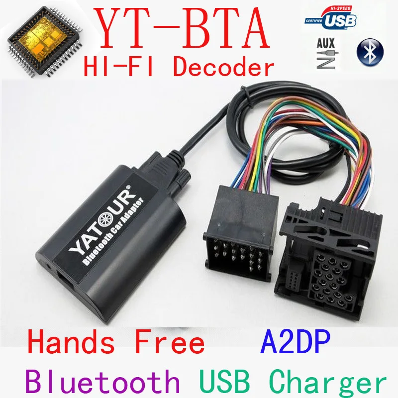 Yatour BTA Bluetooth bezprzewodowy otrzymać telefon zwrotny od inteligentny telefon A2DP zestawy samochodowe dla BMW Mini Rover 75 17-pin okrągły E46 E36 E39 E38