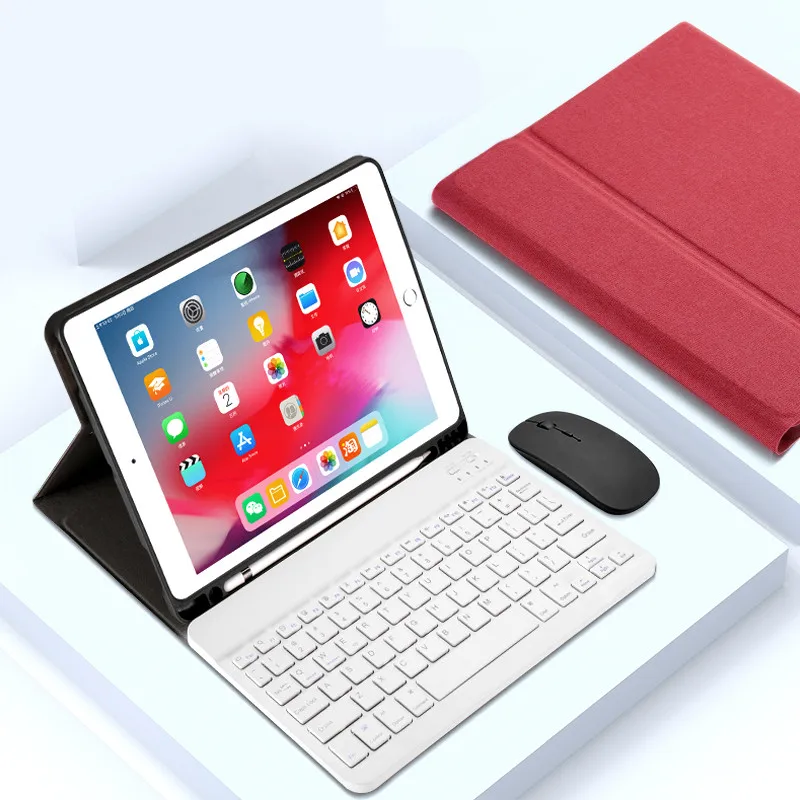 Soft Fabric Pencil Holder Cover Wireless Keyboard Funda for iPad Pro 12 9 2021 2020 2018 Case keyboard Slim Keyboard Mouse