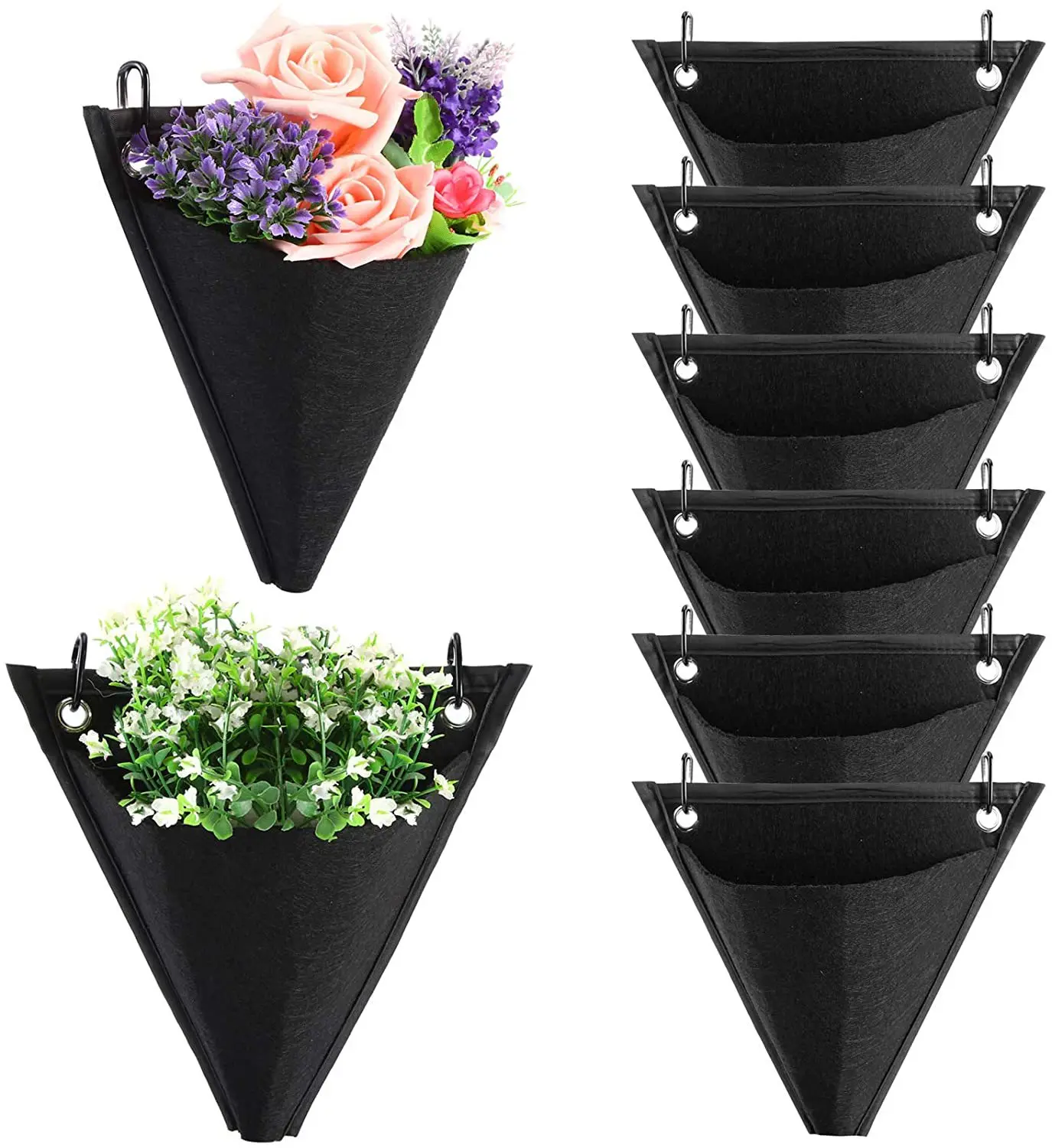 Vertical Hanging Garden Planter Flower Pots Layout Grow Bag Wall Mount Hanging Flowerpot Bag Indoor Outdoor Use Home Decor