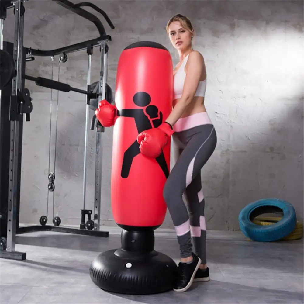 63 Inch Inflatable Punching Bag Boxing Sack For Kids Adults Karate Taekwondo Punching Sandbag For Adult Force Core Training Tool