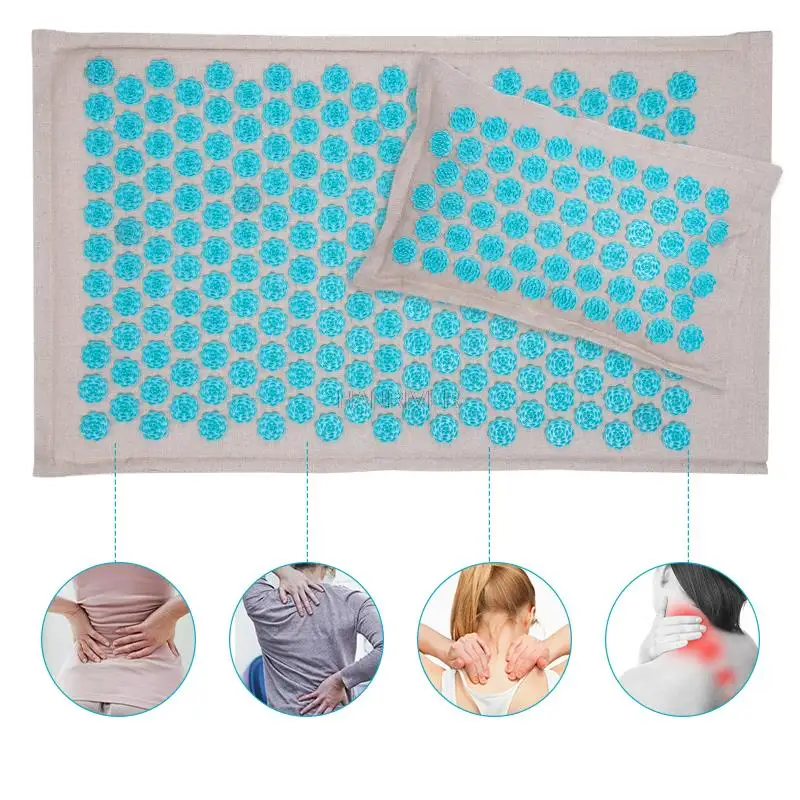 Acupressure Mat Massage Pillow Yoga mat Acupuncture Lotus Spike Cushion body back Massager Relieve Stress Pain