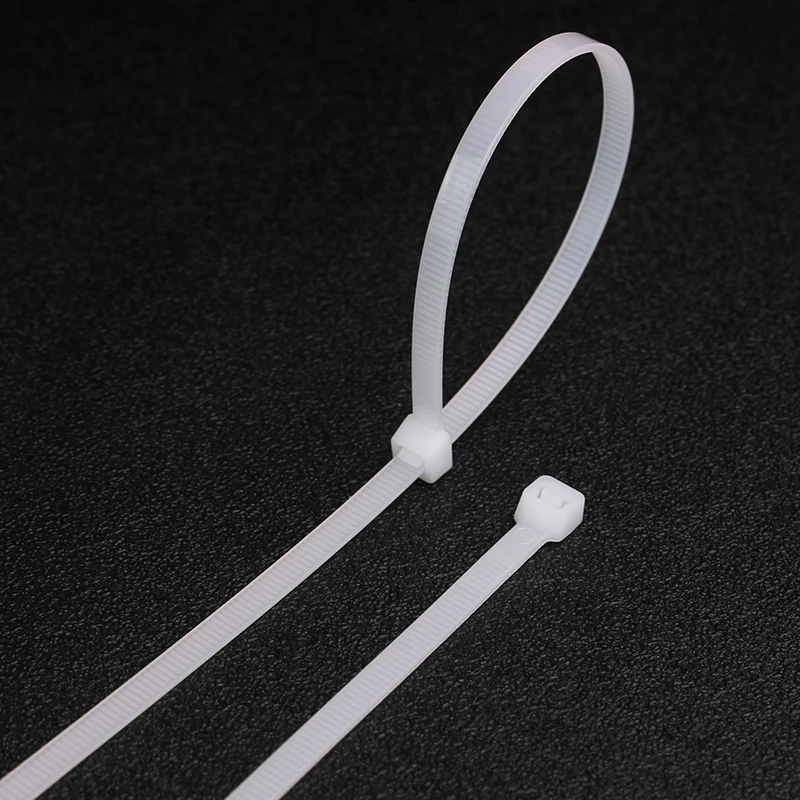 100pcs White Nylon Cable Self-locking Plastic Reusable Cable Ties  Releasable Nylon May Loose Slipknot  Recycle High Quality