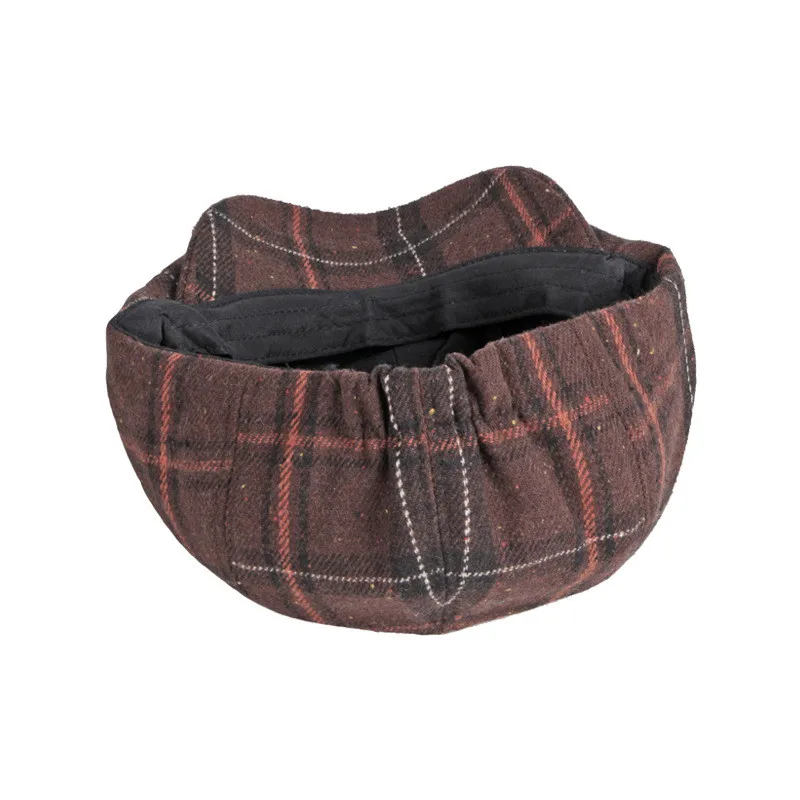 LDSLYJR Autumn Winter Polyester Plaid Newsboy Caps Flat Peaked Cap Men and Women Painter Beret Hats 56