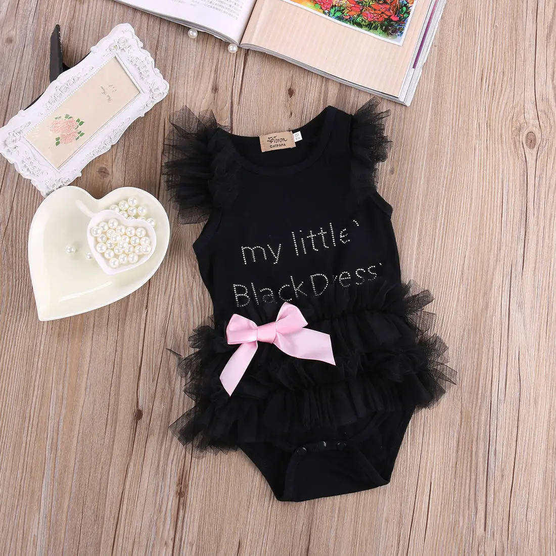 0-18Months Baby Girls My Little Black Dress Lace Bodysuits Romper for Newborn infant baby Girls Princess Sleeveless Jumpsuits